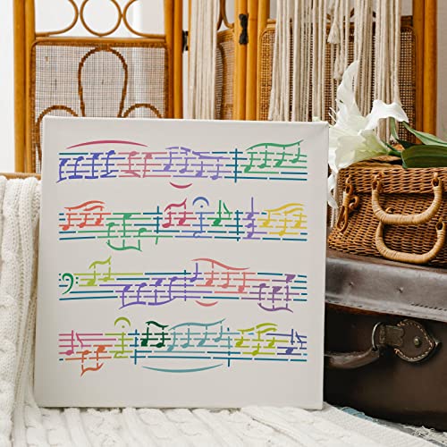 FINGERINSPIRE Music Stencils Template 30x30cm Plastic Music Notes Drawing Painting Stencils Sheet Music Square Reusable Stencils for Painting on Wood Floor - Image 4