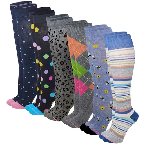 Women's Compression Socks Therapeutic Graduated (Pack of 6 Pairs) (Assorted #AB)