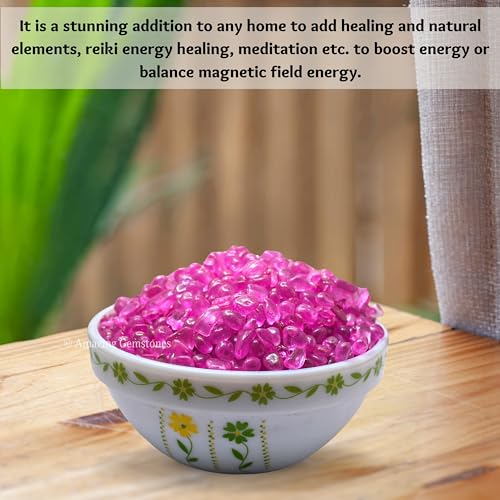 Image of Amazing Gemstone Rose Aura Quartz Crystal Chips Aquarium Gravel Rocks - Aura Quartz Chips Bulk Fish Tank Gravel,Small Tumbled Stone Chips and Tiny Crystals for Decoration (Natural AAA Grade Gemstone)