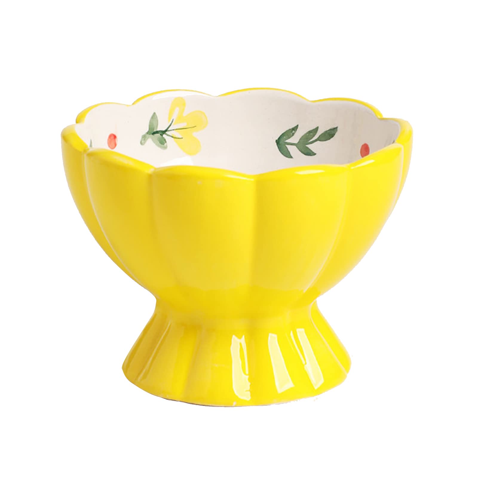 Insalatiere in Vetro, Coppe for Gelato Coppe for Dessert Piatti for Gelato Coppe for Parfait di Frutta Bicchieri for Gelato Piatti for Budino Adatti for Antipasti in Cucina,Red(Yellow)