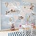 Produktbild BIZHIGE Weltkarte Flugzeug Feuer Ballon 3D Cartoon Tapete Wandbild 3D Wand Foto Wandbild Für Kinder Baby Zimmer 3D Wandbild Wandtapete,208 X 146Cm (6.8X4.8 Ft) - Can Be Customized
