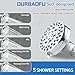 OURBAOFU Tandem Shower Heads, Double Shower Head for Couples, Dual Shower Head System for Two People, High Pressure and Adjustable Double Shower Heads (Silver)