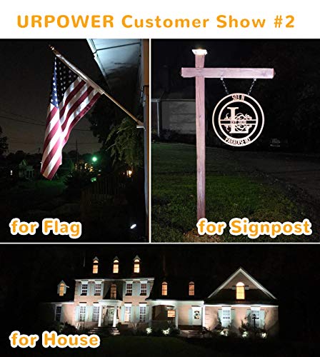 URPOWER Solar Lights, 2-in-1 Waterproof 4 LED Solar Spotlight Adjustable Wall Light Landscape Light Security Lighting Dark Sensing Auto On/Off for Patio Deck Yard Garden Driveway Pool Area(2 Pack)