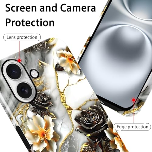 Coque iPhone 16 marbre gris doré luxe motif agate chic - 3
