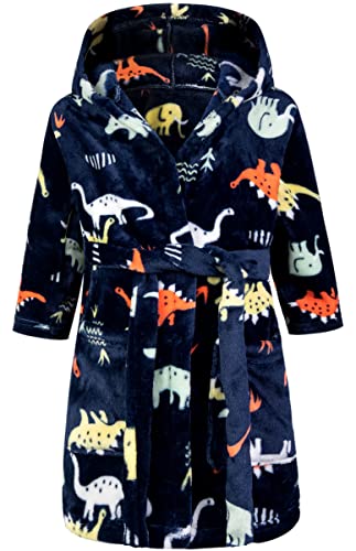 Kids Little Boys Girls Cartoon Animal Hooded Bathrobe Toddler Robe Pajamas Sleepwear
