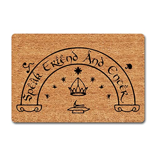 Paillasson amusant pour entrée - Décoration de maison - Parlez un ami et entrez - Tapis de cuisine personnalisé avec dos en caoutchouc antidérapant - Cadeau amusant (23,7 x 40,4 cm)