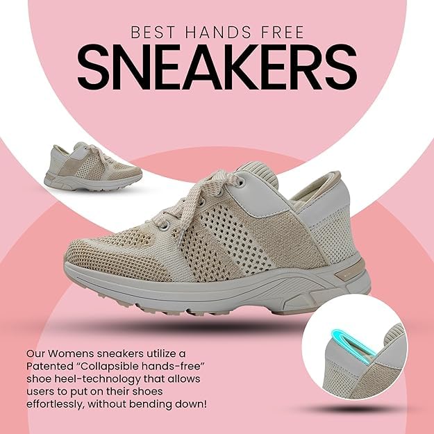 Image of ZEBA Hands Free Slip on Sneakers for Women - Step Up Your Comfort and Style with Perfect Walking Shoes and Fashion Sneakers