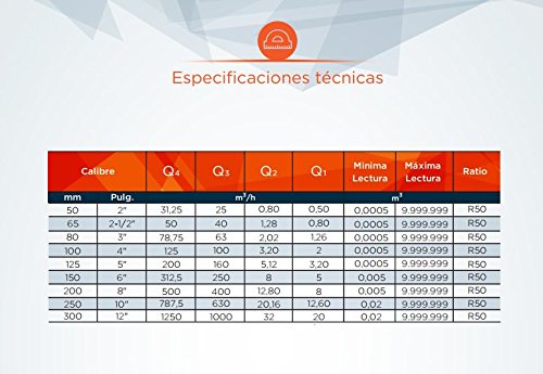 Contador de agua Woltmann WI 3" DN80 / Contador de riego/Incluye Certificado de Homologación C.E.E Clase B/Conexión por brida/Diámetro de paso agua 80mm / Pulgadas 3" / Caudal máximo 80 m3/h