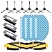 DingGreat Pièces de Rechange pour Ecovacs DEEBOT OZMO 950 / ECOVACS OZMO920 Robot Aspirateur Laveur, 1 Brosse Principale, 6 brosses latérales, 3 Les filtres, 4 Chiffon de Nettoyage