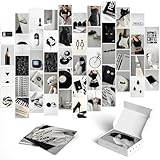 Mystic Black & White Aesthetic Wall Collage Kit – 50 Bold & Mysterious Photos, 4'x6' Semi-Gloss Prints for Teen Girls Dorm Room Decor, Monochrome Minimalist Art, Ideal Gift for Birthday & Graduation