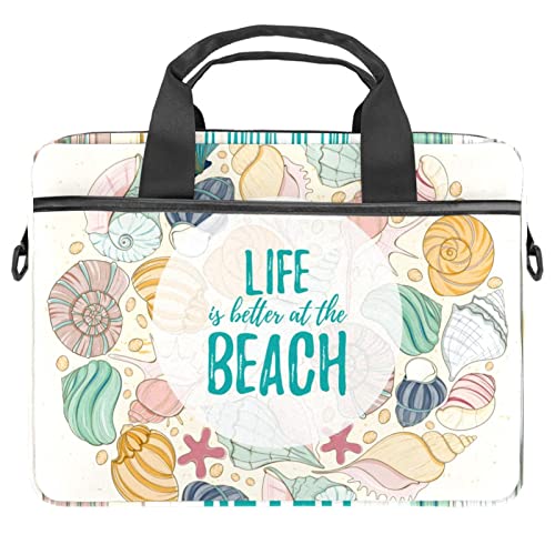Housse sacoche ordinateur portable 14 pouces bandoulière motif mer plage