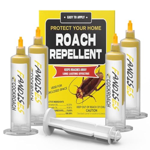 CLVDOFSS Roach Repellent for Home Roaches Repellent Indoor Natural Roach Deterrent Easy Application Family & Pet Friendly for Kitchen Bathroom & Cabinets 4 Pack