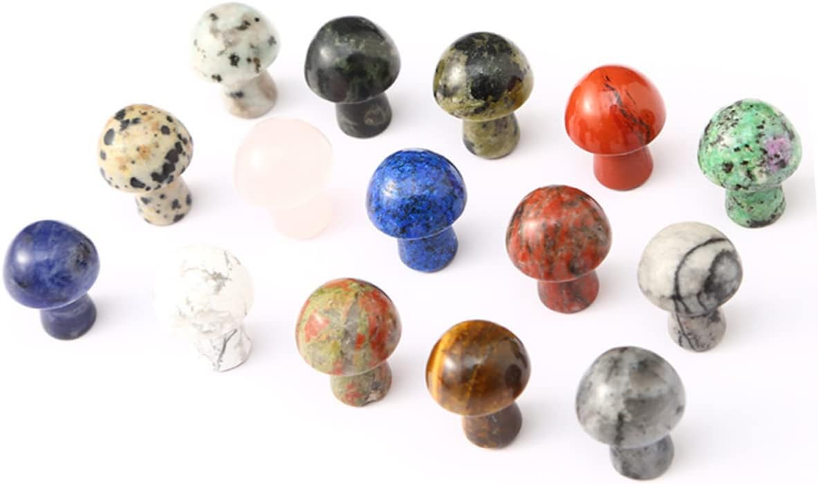 Yardwe 45pcs Mini Crystal Mushroom Figurines for Fish Tank Decoration Landscape Ornaments for Gardens Tabletop Decor and Arrangements