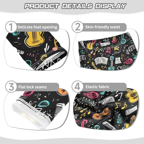 ZZKKO Girls Leggings Musical Symbols and Guitar Toddler Girls Clothes Leggings for Girls Toddler Girls Leggings 3-4T3