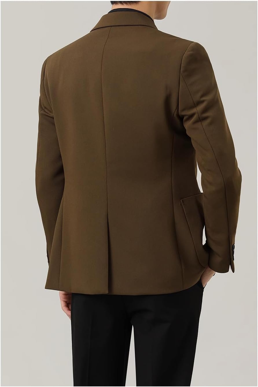 Mens Suit Jacket Slim Fit Blazer for Men Korean Style Business Casual Commuting Spring Autumn Long Sleeves Coats