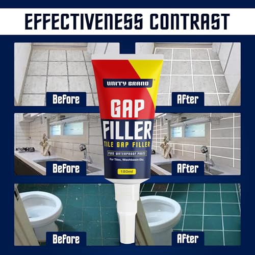 Image of Unity Brand Wall Gap & Crack Filler (White), DIY Waterproofing for Home Repairs, Kitchen Sink & Wall Cracks, Bathroom Tile Gaps Sealant, Metal, Wood, PVC, Best for Wet & Damp areas (Pack 2 /360 ML)