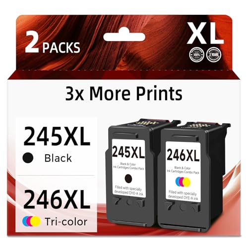 Skyink Compatible Ink Cartridge Replacement for Canon 245XL 246XL 245 246 XL (Black Color 2 Pack) PG245 CL246 MX490 MG2522 MX492 TR4520 TR4500 MG2520 TS3300 TS3322 MG2525 TR4522 TS3100 TS3122 TS3320