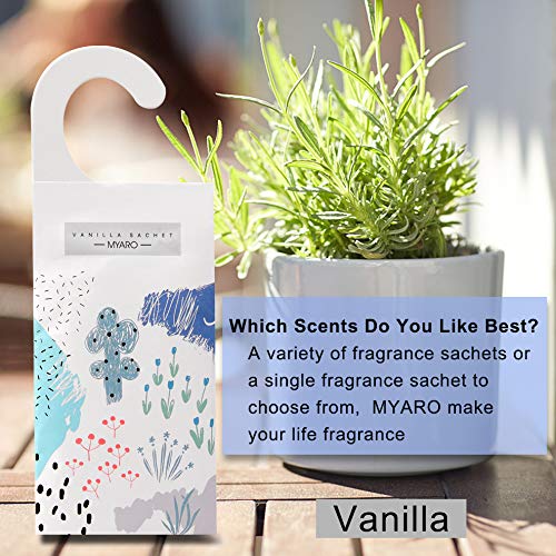 MYARO Large 12 Packs Vanilla Scented Sachets for Drawer and Closet with Hanger, Long-Lasting Sachets Bags Home Fragrance Sachet - Thumbnail 2
