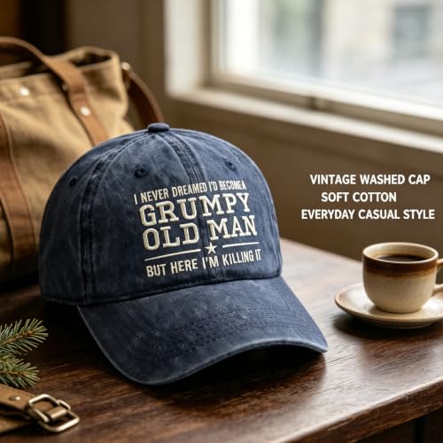Old & Don't Care Hat, Vintage Distressed Old & Don’t Care Cap, Adjustable Funny Baseball Cap - image 4