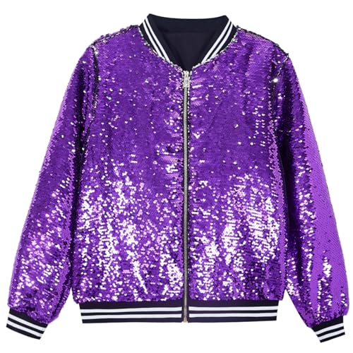 YIYI Mens Jacket Sequin Males Bomber Flip Sparkly Striped Varsity Glitter Party Outwear Coat Birthday Holiday Clothes