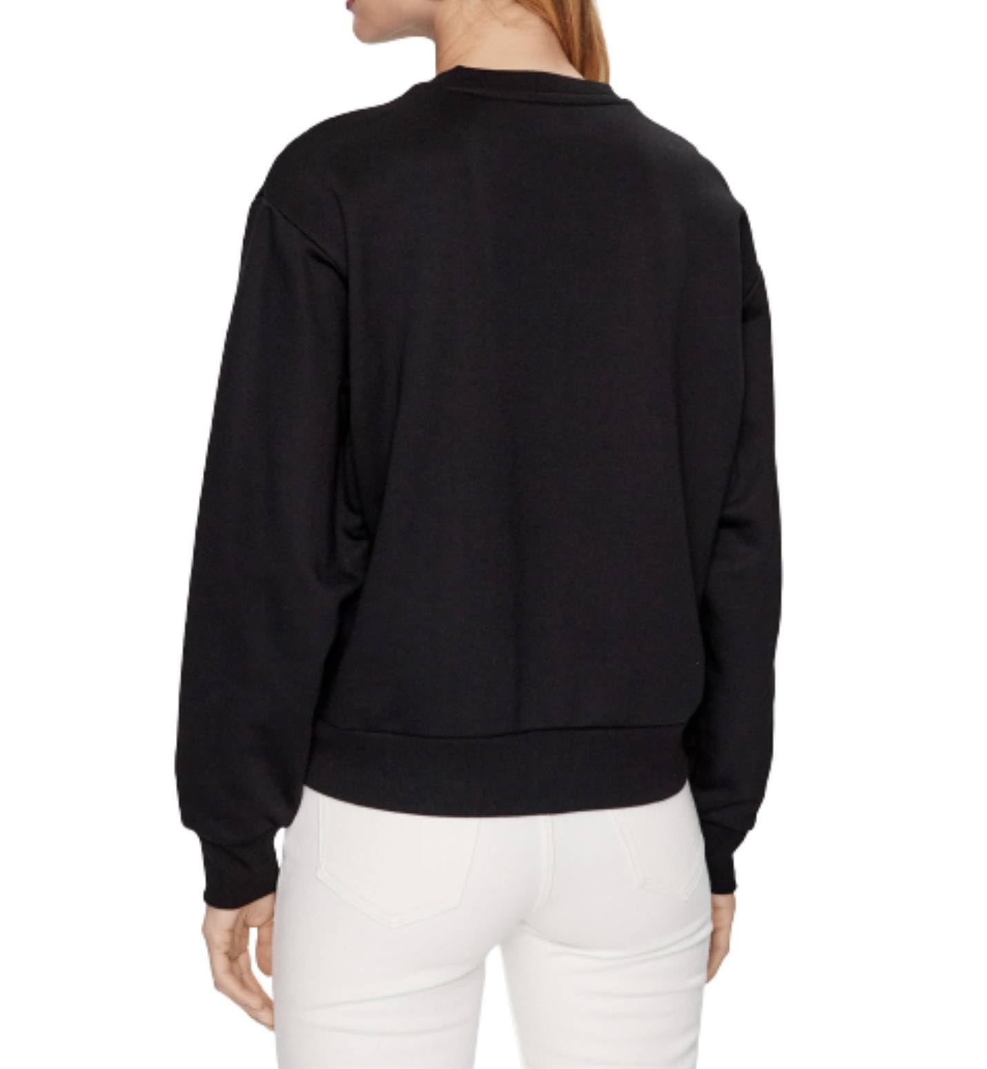 Guess Felpa Donna Sweatshirt Logo Strass Nero E24GU29 W3YQ13K8802