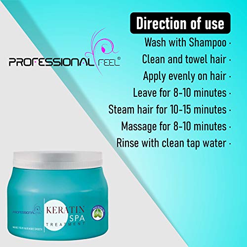 Image of PROFESSIONAL FEEL Keratin Hair Spa Treatment, Beauty Real Make Your Hair More Smooth, Real Hair Spa Repairing Cream Bath For All Hair Type, 180G (Vanilla),1 Count