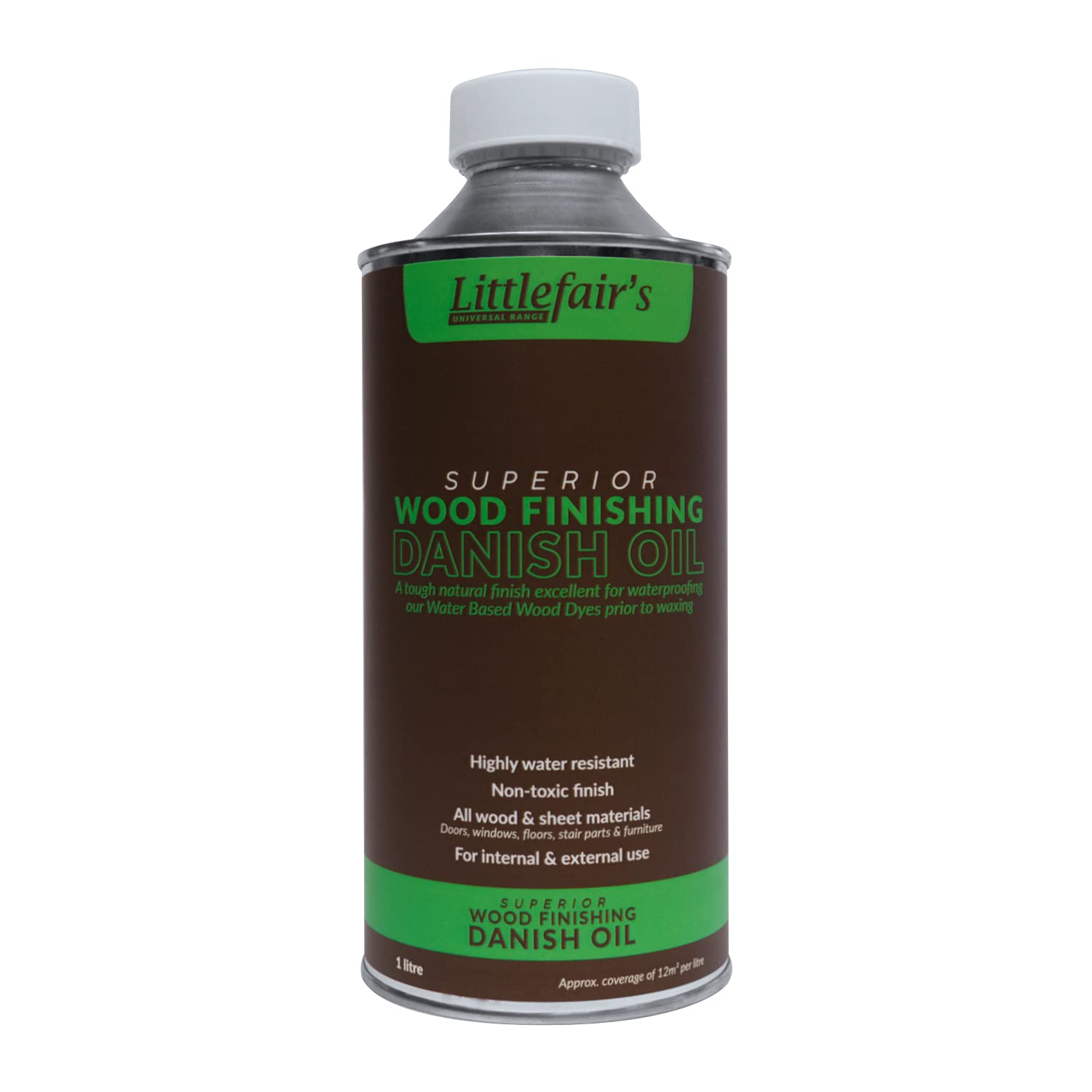 Littlefair’s Danish Oil 1ltr - Water Resistant & Quick-Drying Formula - Interior & Exterior Wood, Worktops - Easy Apply, Low Sheen Finish for All Wood Types
