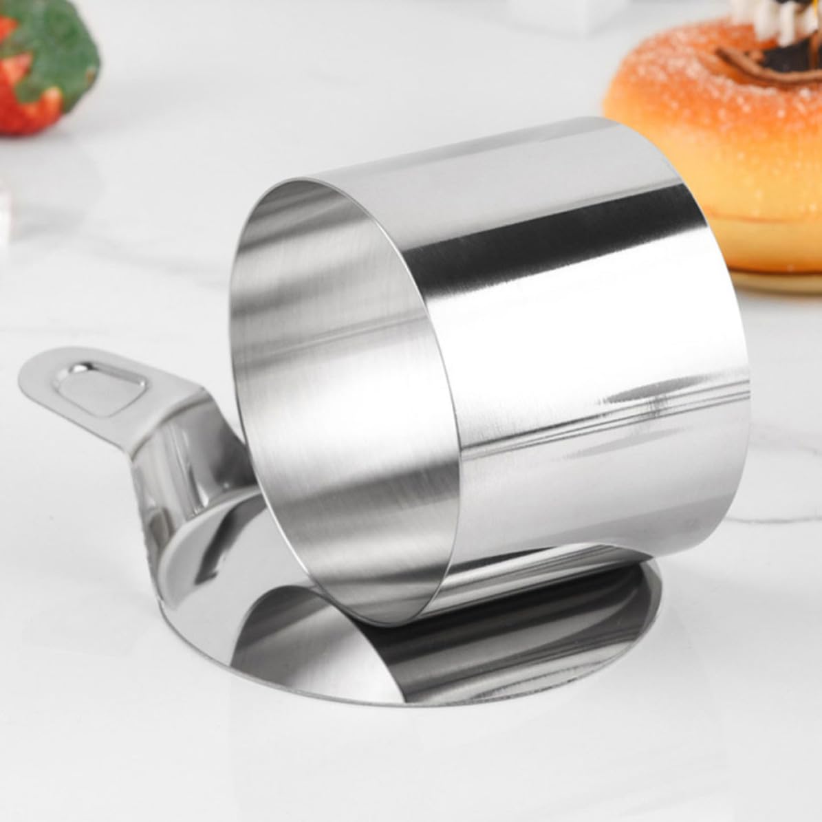 SOIMISS Molde Redondo para Hornear Pasteles de Acero Inoxidable, 1 Juego | Acabado Plata, Superficie Lisa, Incluye Placa de Presión y Espátula, Apto para Repostería y Cocina DIY