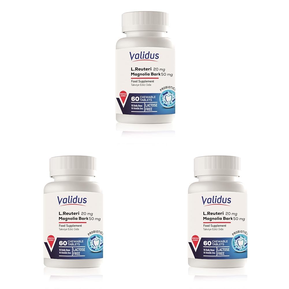 Validus Dental Probiotic Magnolia Bark Extract 60 Chewable Tablets (3 paketi)