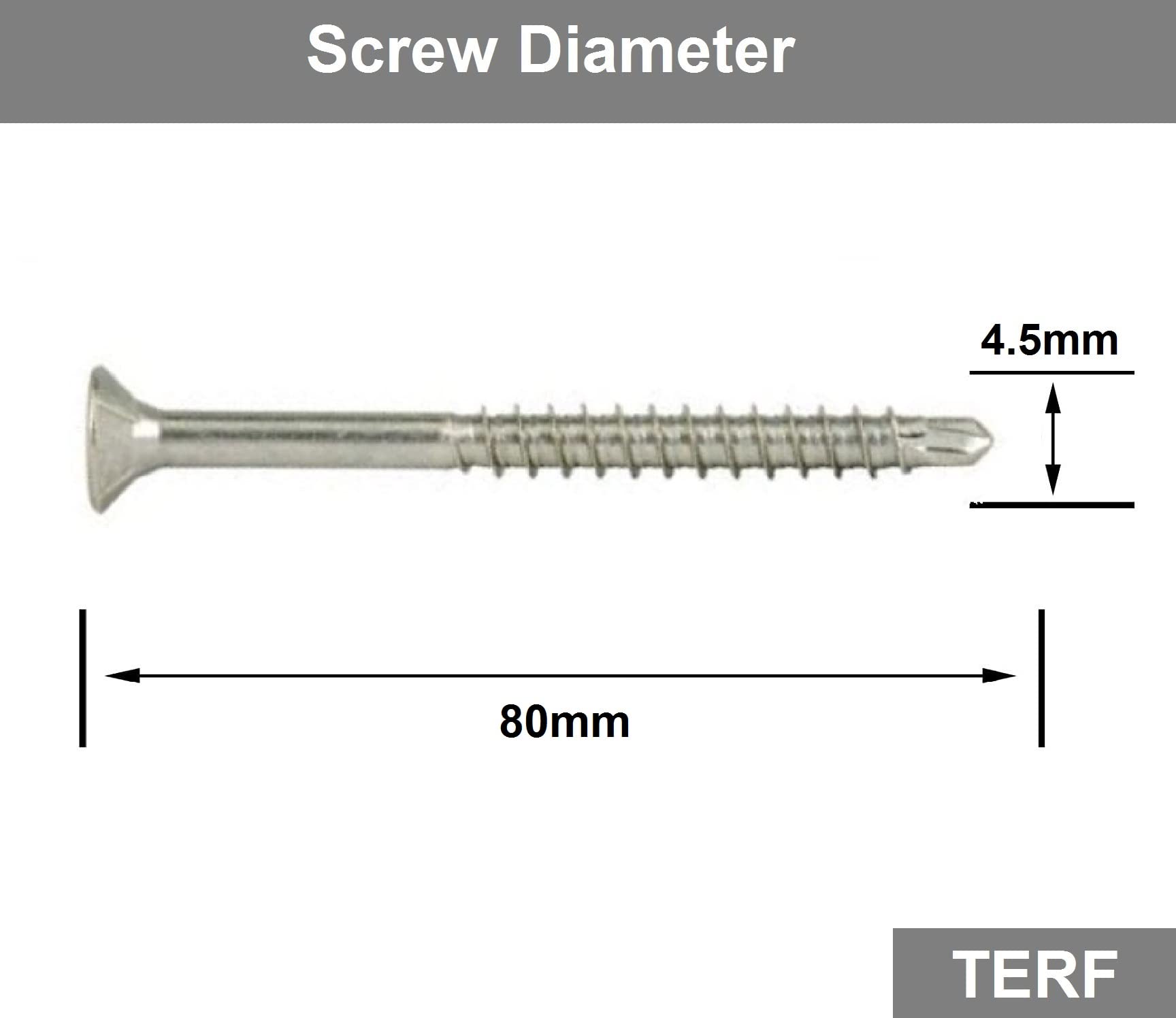 TERF® Decking Screws 4.5mm X 80mm Self Drilling Point Star Torx Drive Flat Countersunk Head Stainless Steel A2 (304) Anti Corrosion Screws For Decking Fence Floorboard Hard And Softwood - Image 3