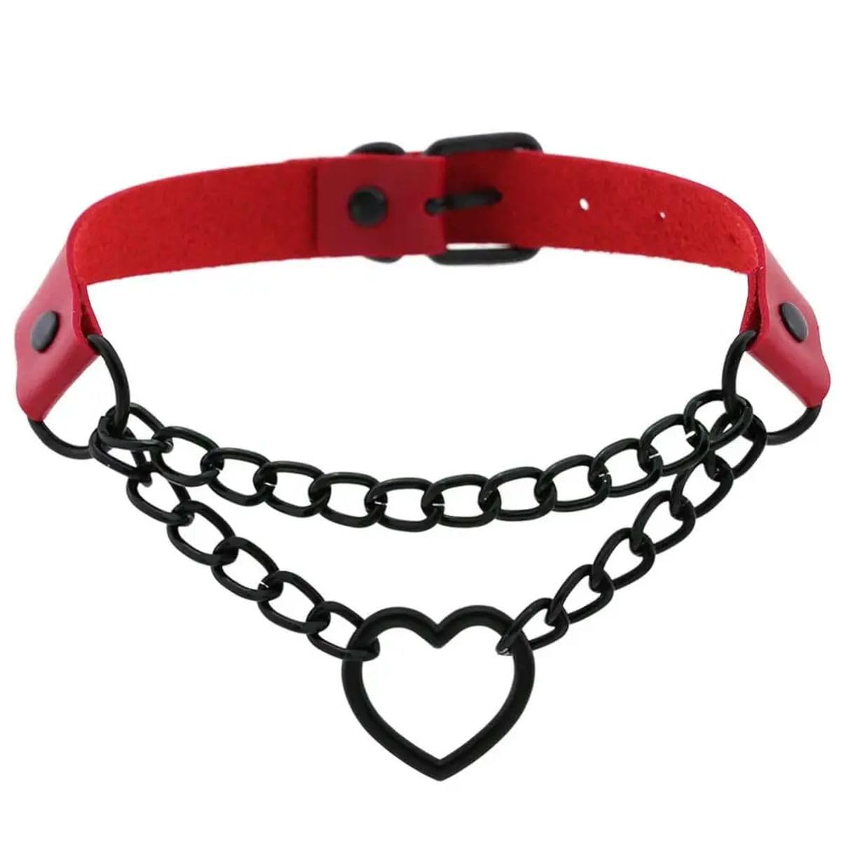 Gothic Harajaku Schwarze Herzkette Leder Halsband Punk Halsketten Für Frauen Mädchen Schnalle Chocker Emo Hexe Schmuck Modeaccessoires Kreatives Geschenk