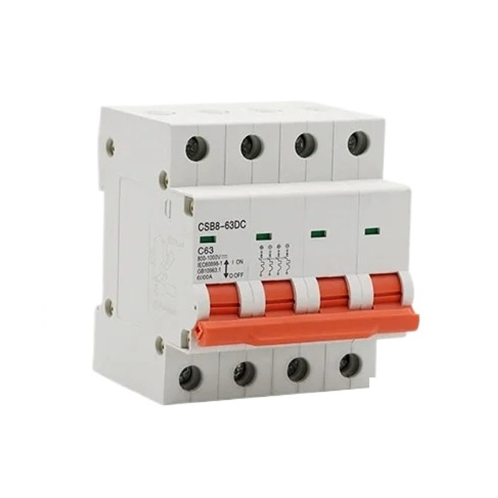 Disyuntor solar 1000V CC 4 polos 20A para interruptor magnetotérmico fotovoltaico 4