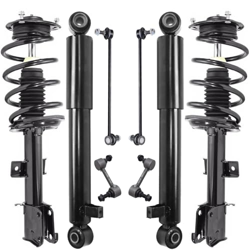 Image of Detroit Axle - 8pc Suspension Kit for Hyundai 2010 2011 2012 Santa Fe, 2 Front Struts with Coil Spring 2 Rear Shock Absorbers 4 Front Rear Sway Bar End Links Replacement