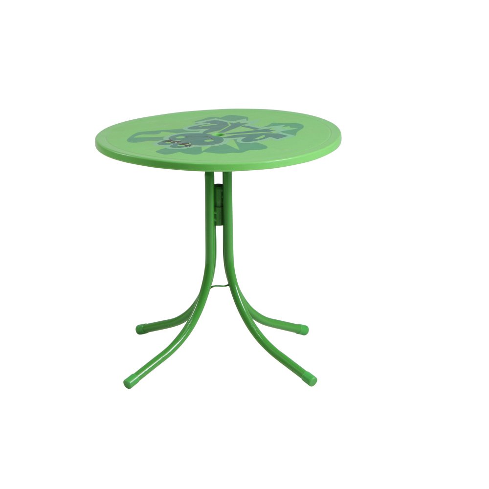 Siena Garden 672614 Froggy Set pour Enfants 2 Fauteuils Pliants + 1 Table + 1 Parasol Motif de Grenouille Acier Vert