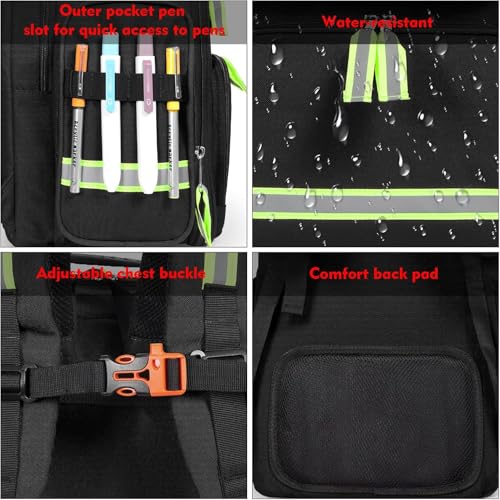 Image of Gatycallaty First Aid Backpack Emergency Medical Backpacks Empty Waterproof Survival Bags Trauma Bag for Nurses Home Car (Black, Pack of 2)