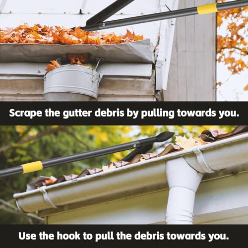 Kwesor Gutter Cleaning Tools 11 Ft, Rain Gutter Guards Cleaning Tool With Long Pole thumb #6