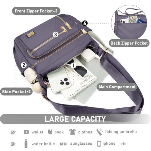 Image of NPBAG Crossbody Bag for Women, Shoulder Purse Handbag Messenger Bag, Trendy Pocketbooks, Waterproof and Multi-Pockets