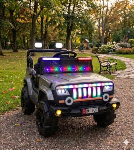 Image of SHAKYA WORLD Nitro Battery-Operated Rechargeable Ride-on Jeep for Kids with Remote Control, 1 to 4 Years, Gray