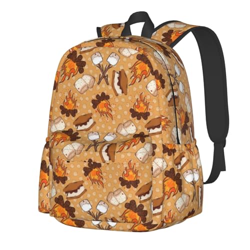 KAOEOSI Fall Campfire S'Mores Marshmallow Backpack for...
