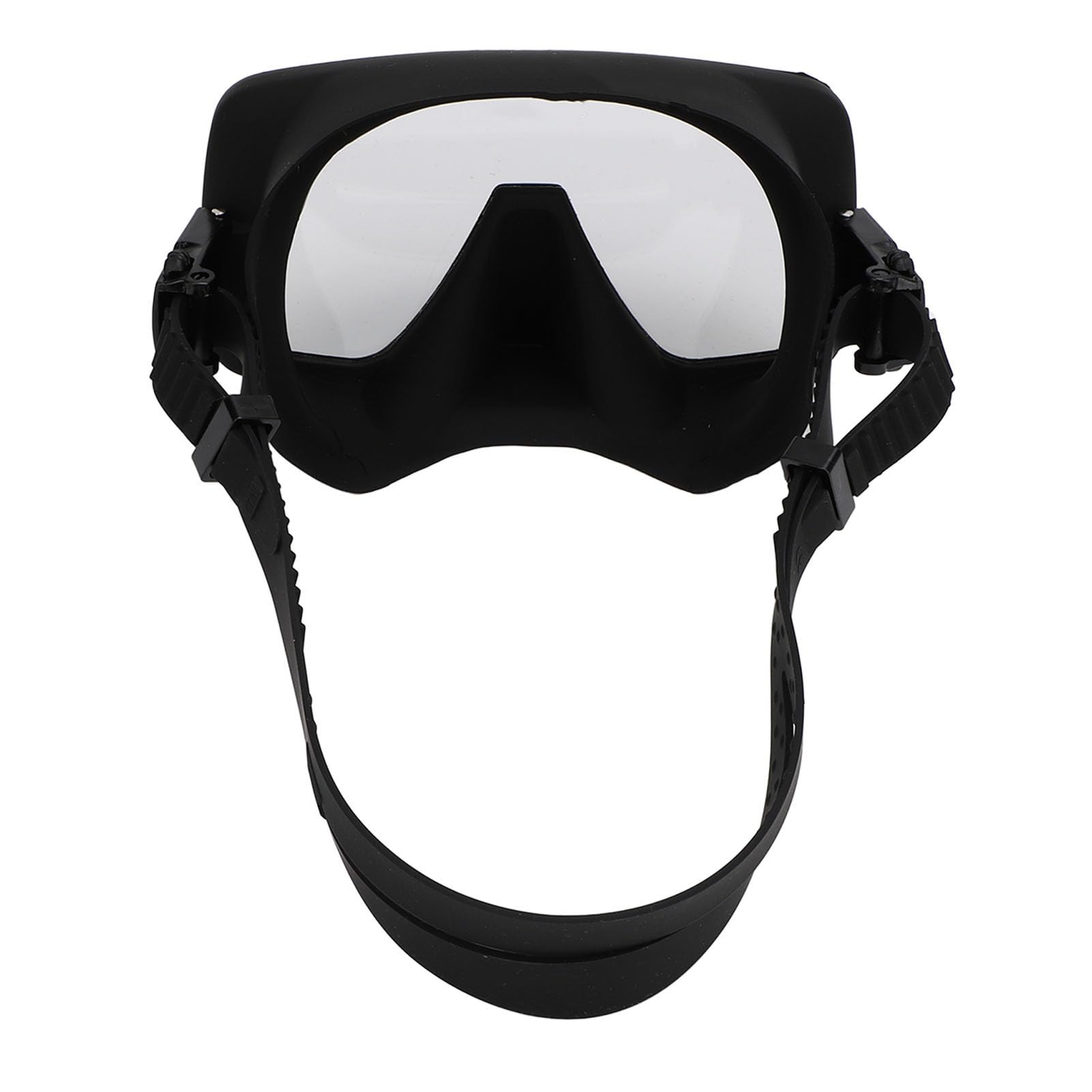 Generic Auslaufsichere Taucherbrille mit Bruchsicherem Gehärtetem Glas Zum Schnorcheln und Freitauchen – Schwarzes Silikon mit Bequemer Passform