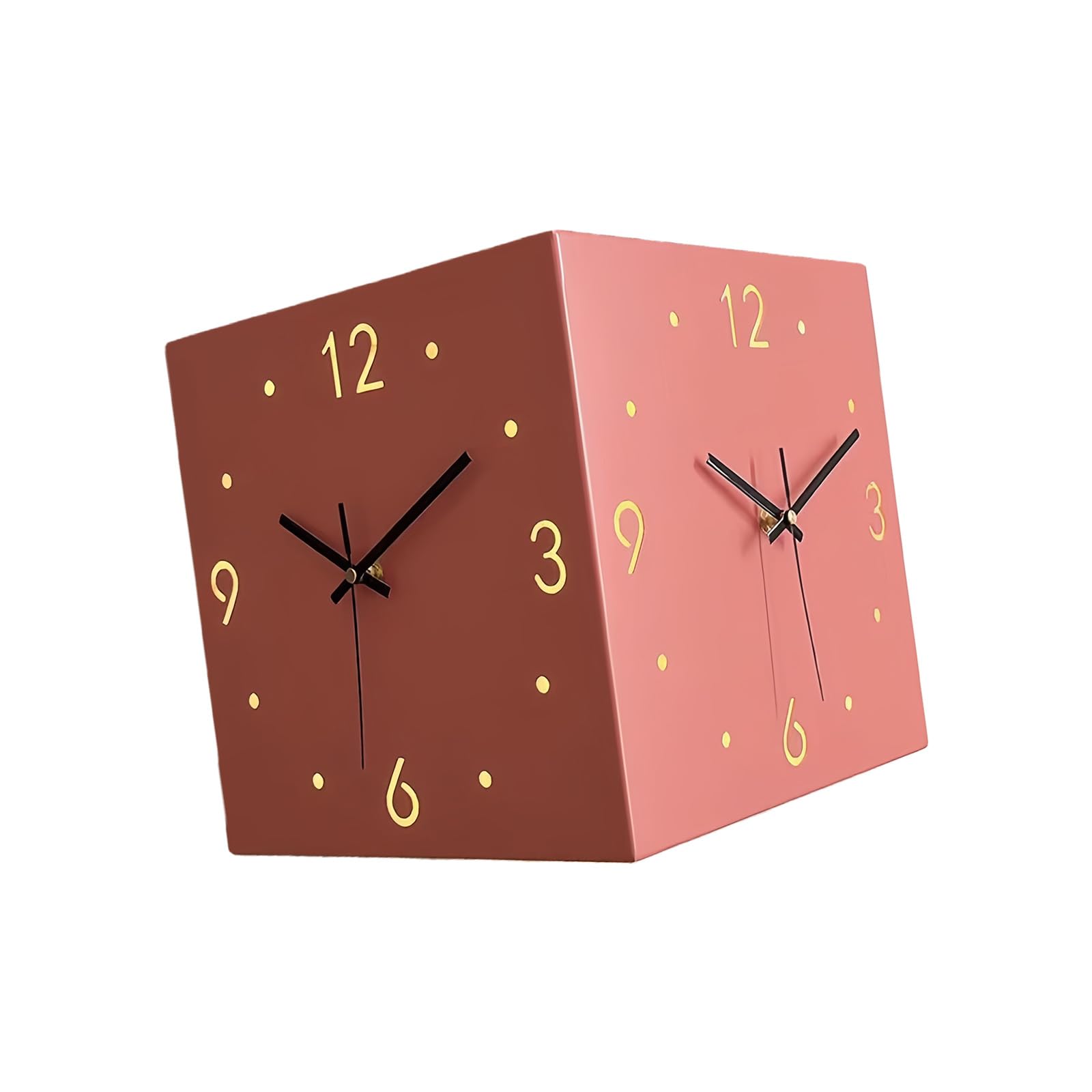 Piceioep Sided Corner Wall Clock, Battery Operated Silents Wall Clock for Bedroom Living Room Decors Decorative Clocks Decorative Clocks Battery Operated for Living Room