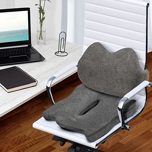 Sutera Proper Posture Seat Cushion For Office Chair Or Car Seat, Superior Memory Foam For Support And Back Pain Relief, Rubber Grips Underneath To Prevent Shifting (17.7X16X4.3 Inches) #TOP7