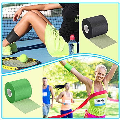 Image of Nuanchu Pre Wrap Athletic Tape 12 Rolls x 30 Yards Prewrap, Bright Colors | Pre Wrap Elastic Tape, 2.75 inch x 30 Yards, Foam Underwrap for Wrist Ankle Hand Hair Knees fingers Sports, Running Soccer Hiking