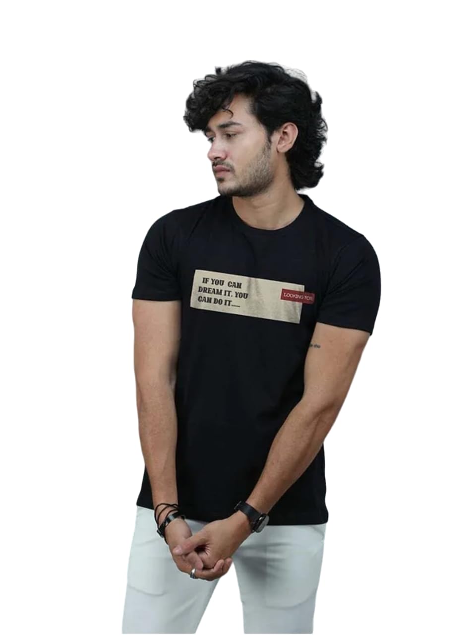 REVIZOTshirt for Men Half Sleeves, Round Neck, Fabric Polyester Light Weight, Comfortable T-Shirt for Men