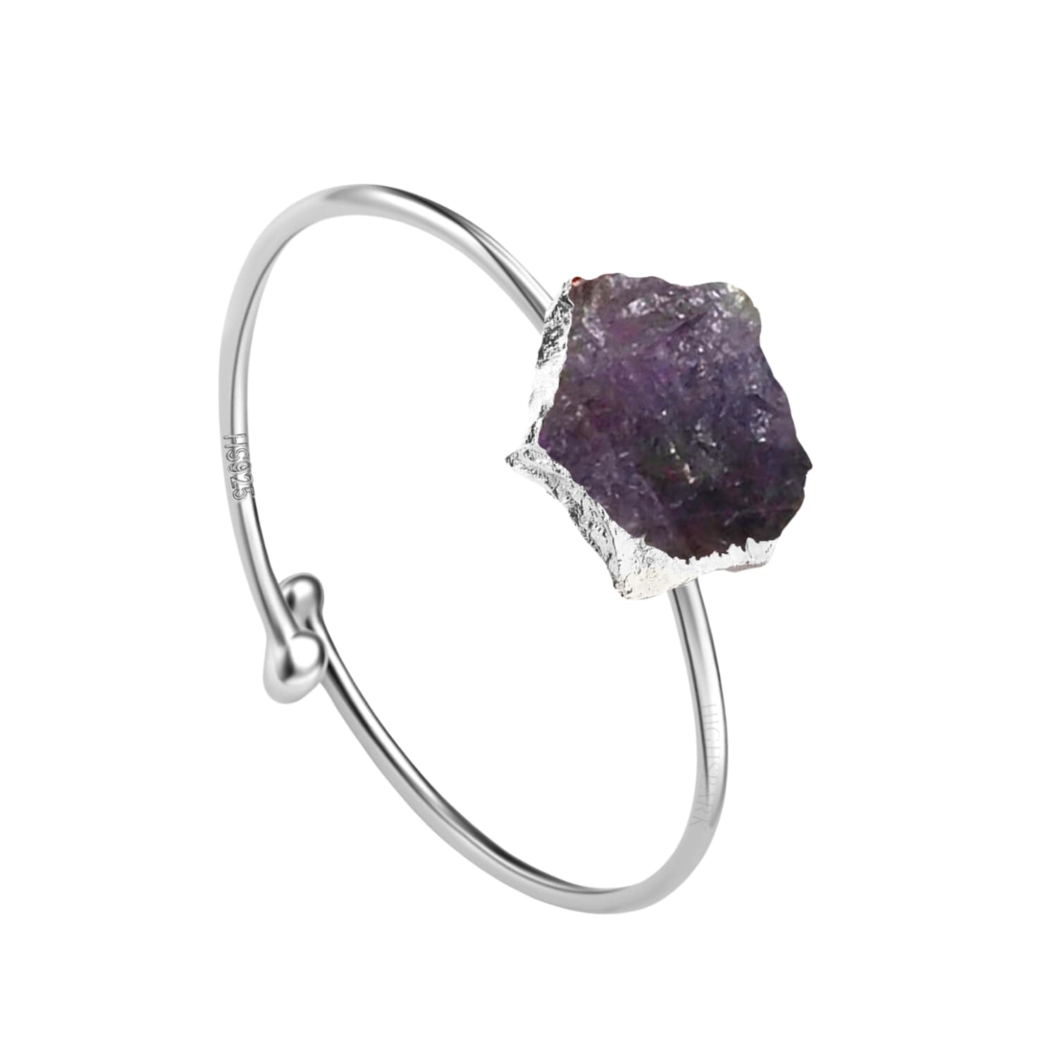 Natural Raw Gemstone Rough Cut Rings for Women | 92.5 Sterling Silver & Adjustable Contemporary Style | Lovely Gift-image-13