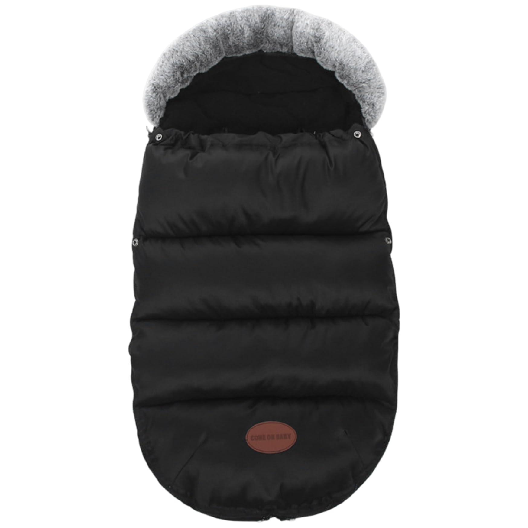 Coprigambe per passeggino Caldo foderato in pile addensato per l'inverno con collo in pelliccia e cerniera Sacco impermeabile per stamina, 35x14 pollici, coperta, sacco a pelo