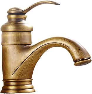 BiaoTeng 蛇口 レトロ洗面水栓 アンティーク 水道 蛇口 レトロ アンティーク アンティーク 混合水栓洗面台 蛇口 シングルレバー 真鍮 洗面台 混合水栓 アンティーク, アンティーク