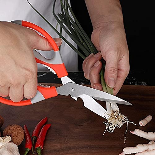 Küchenschere, Multifunktionale Haushaltsküchenschere aus Edelstahl, Grill, Starke Hühnerknochenschere, Lebensmittelschere
