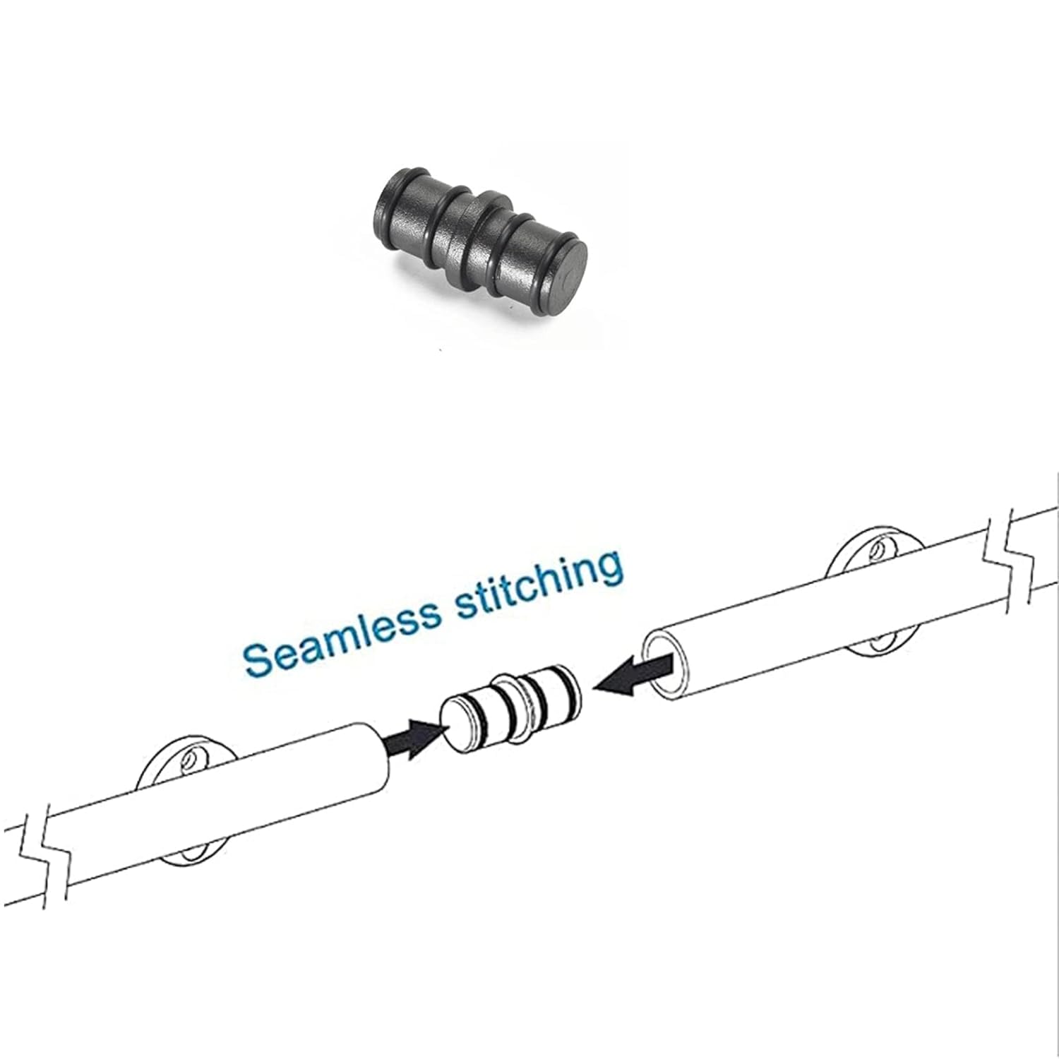 Rollleiter-Hardware-Bibliothekssystemschiene – 3,3 bis 20 Fuß langes Schiebetür-Set für Haus/Innenbereich/Dachboden – runde Rohr-Mobilleiterschienen (ohne Leiter)