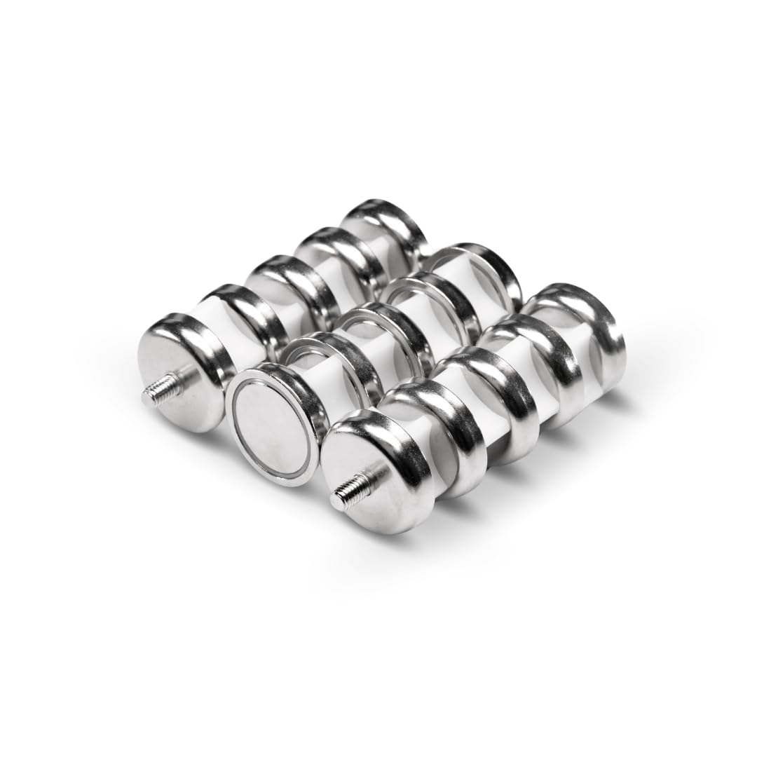 Italfitmagnetisrl | 5 sztuk - Magnesy z gwintowanym trzpieniem neodymowym Siła 15 kg - Średnica 25 mm Grubość 8 mm M5X9 M5X9 do wkręcania